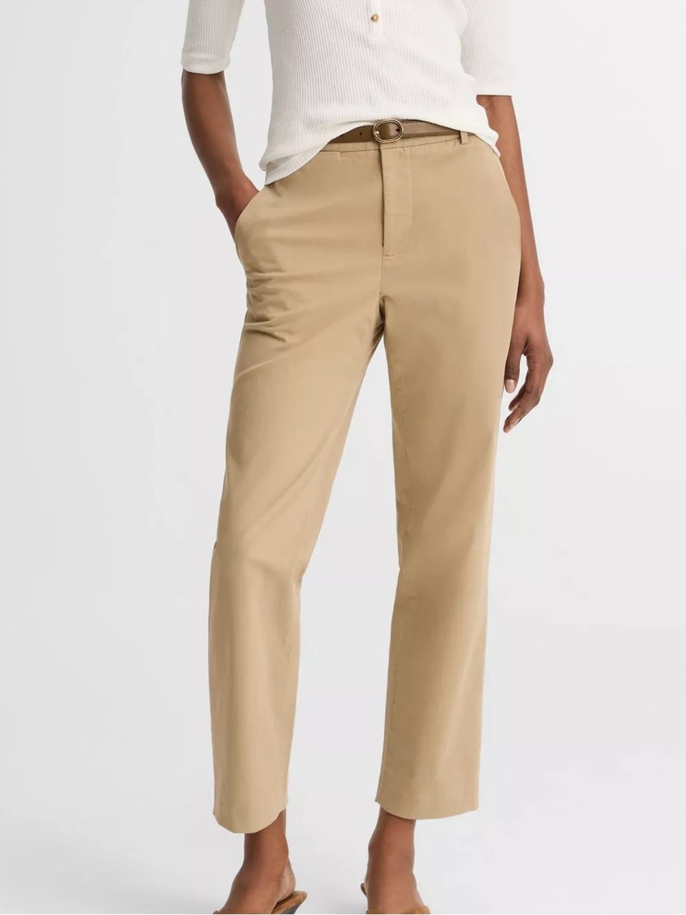 Vince | Avery Women’s Mid-Rise Italian Stretch-Cotton Cropped Chino Pant